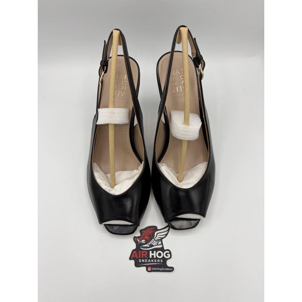Women's Naturalizer Alexa Stiletto Heel Sandals Black Leather 10 Wide